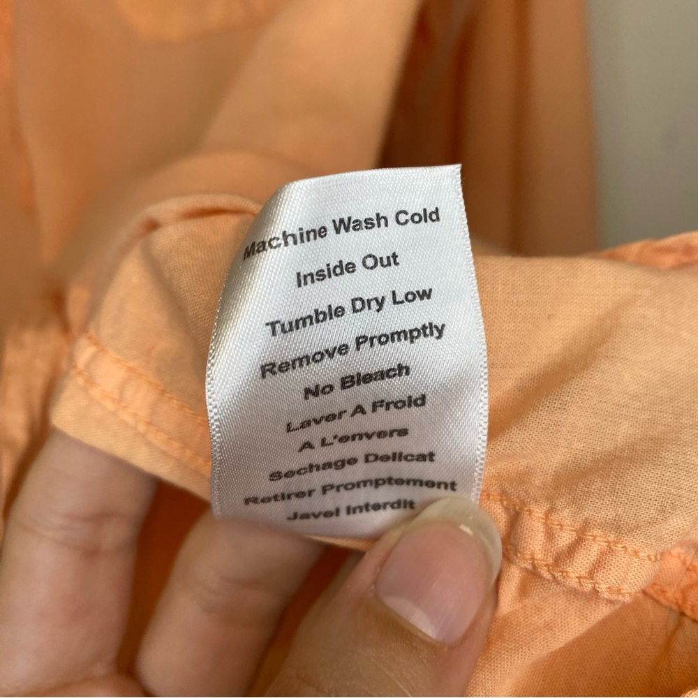 GRAYSON The Hero Button Down Cotton Shirt Melon Orange Sz 2 Small - Picture 13 of 13